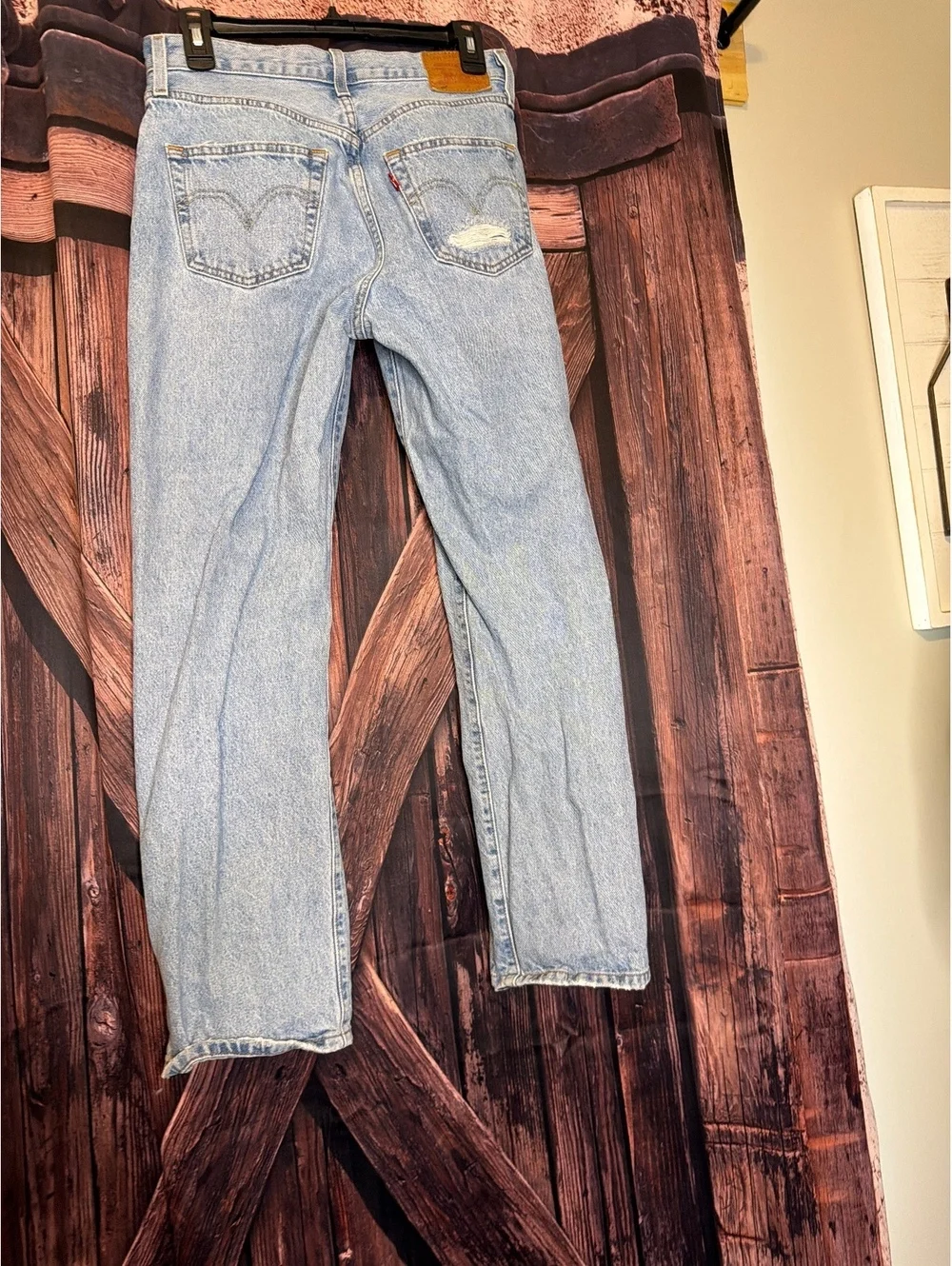 Levi's 501 Light Blue Distressed Denim Jeans Waist 27 Length 30